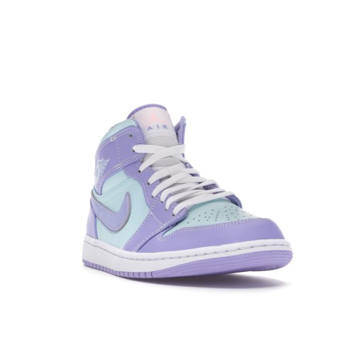 Кроссы Jordan 1 Mid Purple Aqua - мужская сетка размеров