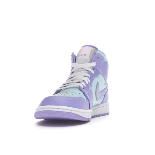 Кроссы Jordan 1 Mid Purple Aqua - мужская сетка размеров