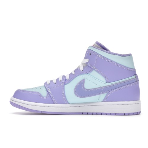 Кроссы Jordan 1 Mid Purple Aqua - мужская сетка размеров