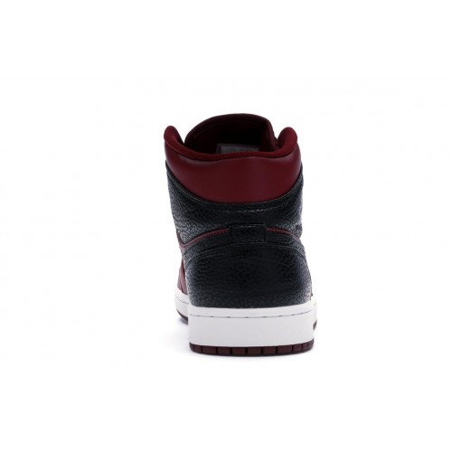 Кроссы Jordan 1 Retro Mid Team Red Black - мужская сетка размеров