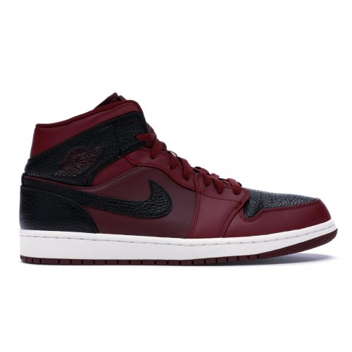 Кроссы Jordan 1 Retro Mid Team Red Black - мужская сетка размеров