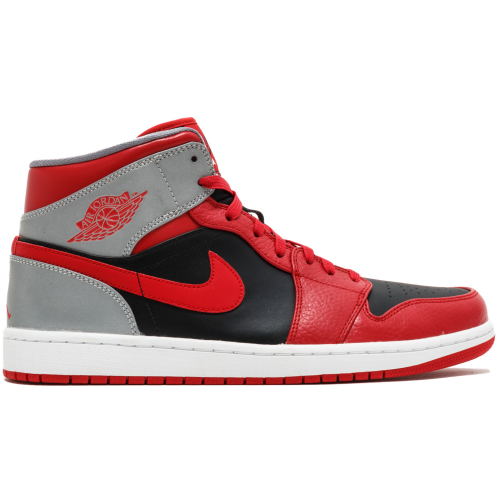 Кроссы Jordan 1 Mid Fire Red Cement - мужская сетка размеров
