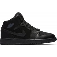 Подростковые Jordan 1 Mid Triple Black (2016) (GS)