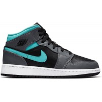 Подростковые Jordan 1 Mid Grey Aqua (GS)