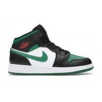 Подростковые кроссовки Jordan 1 Mid Green Toe (GS)