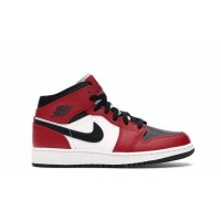 Подростковые кроссовки Jordan 1 Mid Chicago Black Toe (GS)
