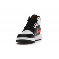 Подростковые Jordan 1 Mid White Black Chile Red (GS)