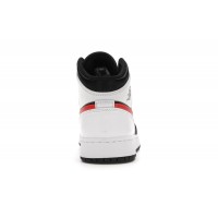 Подростковые Jordan 1 Mid White Black Chile Red (GS)