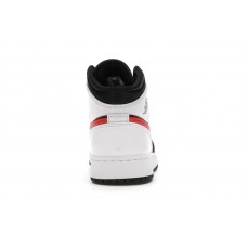 Подростковые Jordan 1 Mid White Black Chile Red (GS)