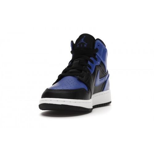 Кроссы Jordan 1 Mid Hyper Royal (GS) - подростковая сетка размеров