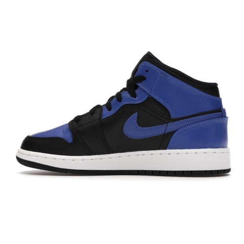 Кроссы Jordan 1 Mid Hyper Royal (GS) - подростковая сетка размеров