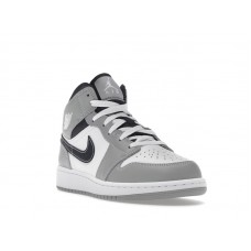 Подростковые Jordan 1 Mid Light Smoke Grey (GS)