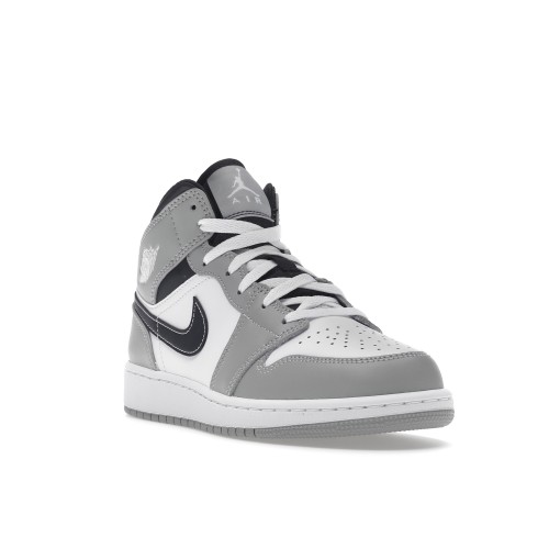 Кроссы Jordan 1 Mid Light Smoke Grey (GS) - подростковая сетка размеров