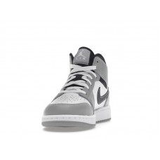 Подростковые Jordan 1 Mid Light Smoke Grey (GS)