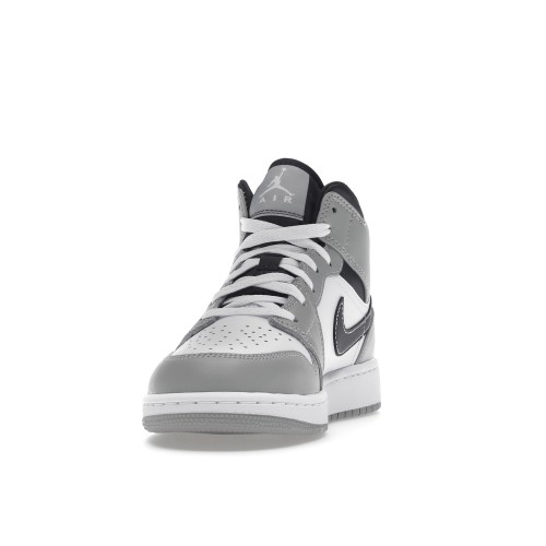 Кроссы Jordan 1 Mid Light Smoke Grey (GS) - подростковая сетка размеров
