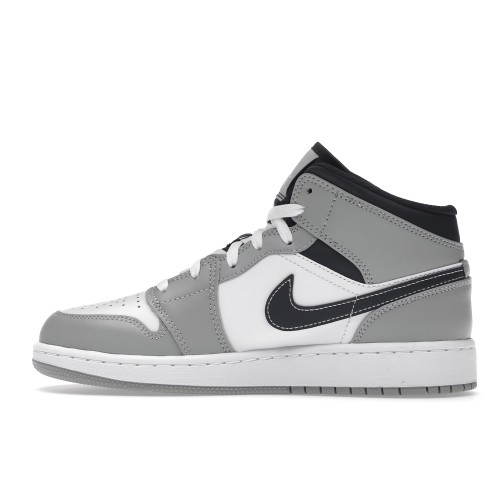 Кроссы Jordan 1 Mid Light Smoke Grey (GS) - подростковая сетка размеров