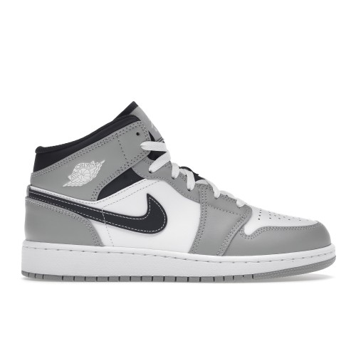 Кроссы Jordan 1 Mid Light Smoke Grey (GS) - подростковая сетка размеров