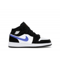 Подростковые Jordan 1 Mid Black Racer Blue White (GS)