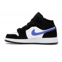 Подростковые Jordan 1 Mid Black Racer Blue White (GS)