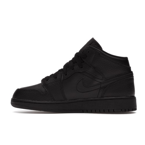 Кроссы Jordan 1 Mid Black (GS) - подростковая сетка размеров