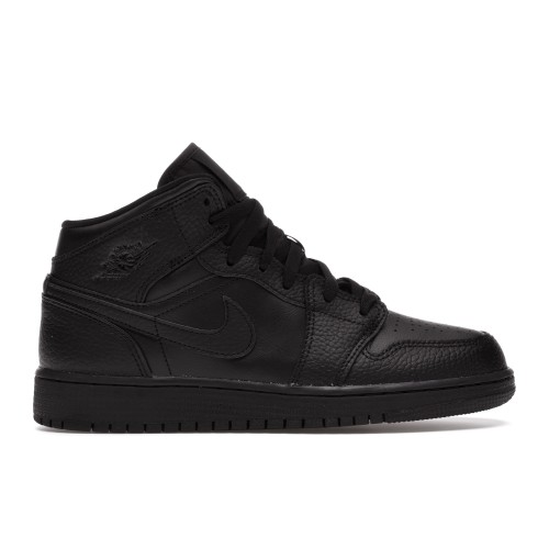 Кроссы Jordan 1 Mid Black (GS) - подростковая сетка размеров
