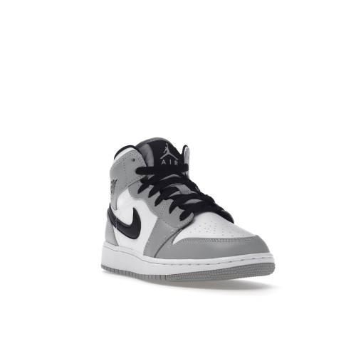 Кроссы Jordan 1 Mid Light Smoke Grey (GS) - подростковая сетка размеров