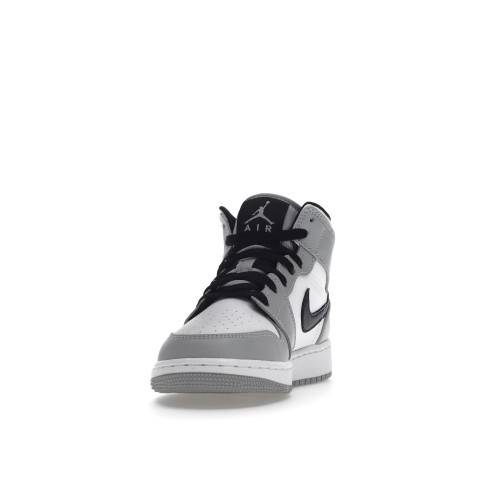 Кроссы Jordan 1 Mid Light Smoke Grey (GS) - подростковая сетка размеров