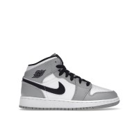 Подростковые кроссовки Jordan 1 Mid Light Smoke Grey (GS)