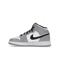 Подростковые Jordan 1 Mid Light Smoke Grey (GS)
