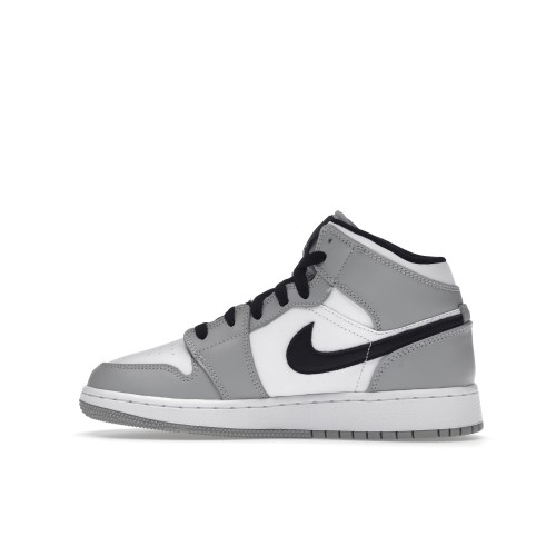 Кроссы Jordan 1 Mid Light Smoke Grey (GS) - подростковая сетка размеров