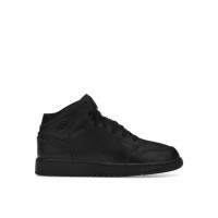 Подростковые кроссовки Jordan 1 Mid Triple Black (2022) (GS)