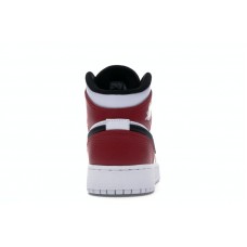 Подростковые Jordan 1 Mid White Black Gym Red (GS)