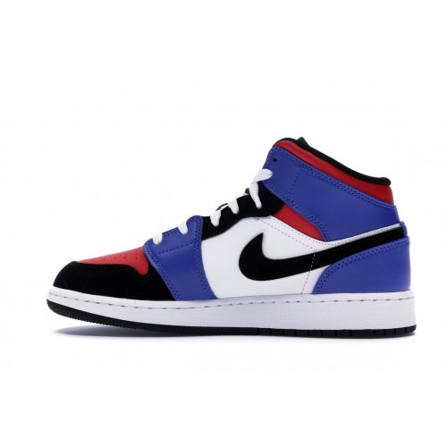 Кроссы Jordan 1 Mid Top 3 (GS) - подростковая сетка размеров