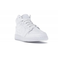 Подростковые Jordan 1 Mid Triple White (GS)
