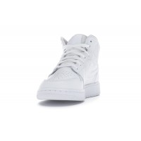 Подростковые Jordan 1 Mid Triple White (GS)