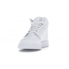 Подростковые Jordan 1 Mid Triple White (GS)