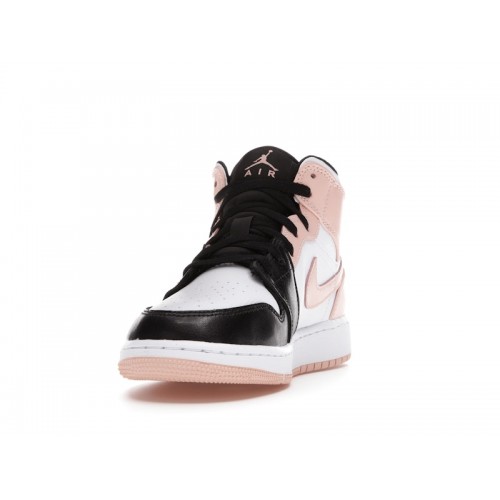 Кроссы Jordan 1 Mid Arctic Orange Black Toe (GS) - подростковая сетка размеров