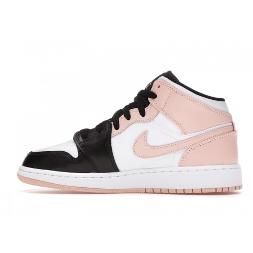 Кроссы Jordan 1 Mid Arctic Orange Black Toe (GS) - подростковая сетка размеров