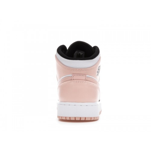 Кроссы Jordan 1 Mid Arctic Orange Black Toe (GS) - подростковая сетка размеров