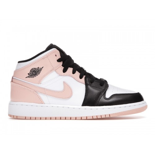 Кроссы Jordan 1 Mid Arctic Orange Black Toe (GS) - подростковая сетка размеров
