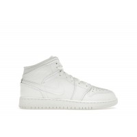 Подростковые Jordan 1 Mid Triple White (2023) (GS)