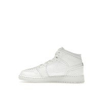 Подростковые Jordan 1 Mid Triple White (2023) (GS)
