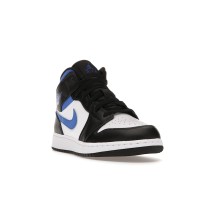 Подростковые Jordan 1 Mid White Black Racer Blue (GS)