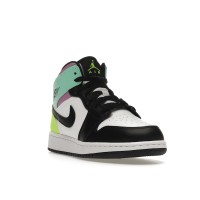 Подростковые Jordan 1 Mid Pastel Black Toe (GS)