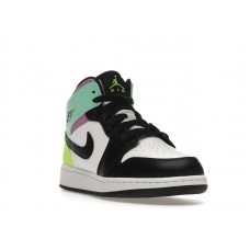Подростковые Jordan 1 Mid Pastel Black Toe (GS)
