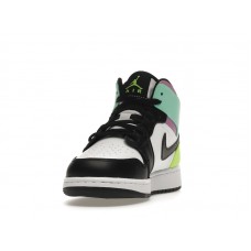 Подростковые Jordan 1 Mid Pastel Black Toe (GS)