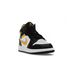 Подростковые Jordan 1 Mid White Pollen Black (GS)