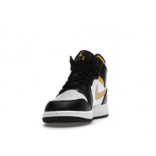 Подростковые Jordan 1 Mid White Pollen Black (GS)