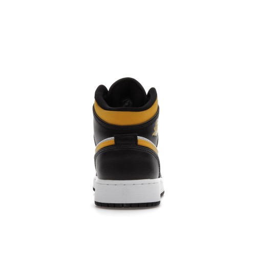 Кроссы Jordan 1 Mid White Pollen Black (GS) - подростковая сетка размеров