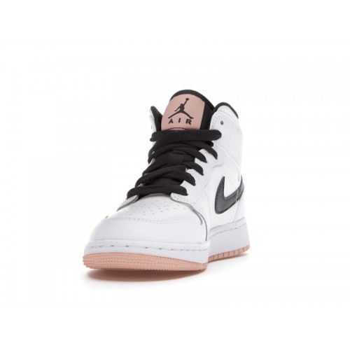 Air Jordan 1 Mid GS White Arctic Orange - подростковая сетка размеров